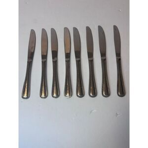 Modern Cuisinart CU18 Knives 8-7/8" 18/10 Beaded Stainless Lot of 8